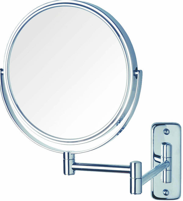 Jerdon Reversible 8x/1x Wall-Mount Makeup Mirror - 2 Finishes