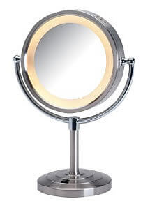 Jerdon 5x/1x LED Halo-Lighted Tiered-Base Free Standing Makeup Mirror