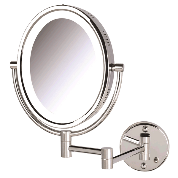 Jerdon Oval 5x/1x Reversible Plug-In Wall-Mounted Makeup Mirror