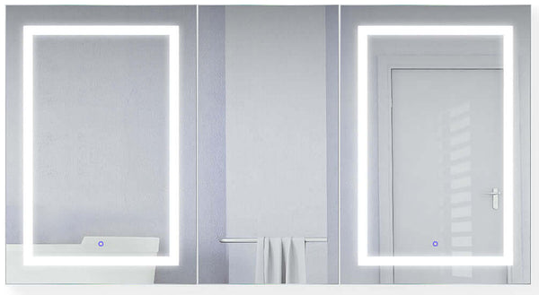Krugg Reflections Svange LED 3-Door Medicine Cabinet w/ Dimmers & Defoggers - 4 Sizes