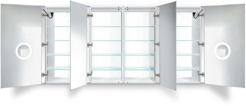 Krugg Reflections Svange LED 4-Bay Medicine Cabinet w/ Dimmers & Defoggers -2 Sizes