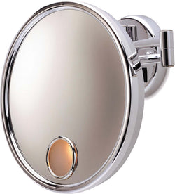 Jerdon Euro-Style Lighted 3x Plug-In Makeup Mirror with Spot Lighting