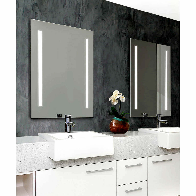 Cordova Charisma Backlit Natural-Light LED Mirror with 1-inch Frosted Vertical Bands - 4 Sizes