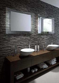 Aamsco MISTER Backlit Mirror is LED Illuminated From the Rear on Architecturally Curved Glass