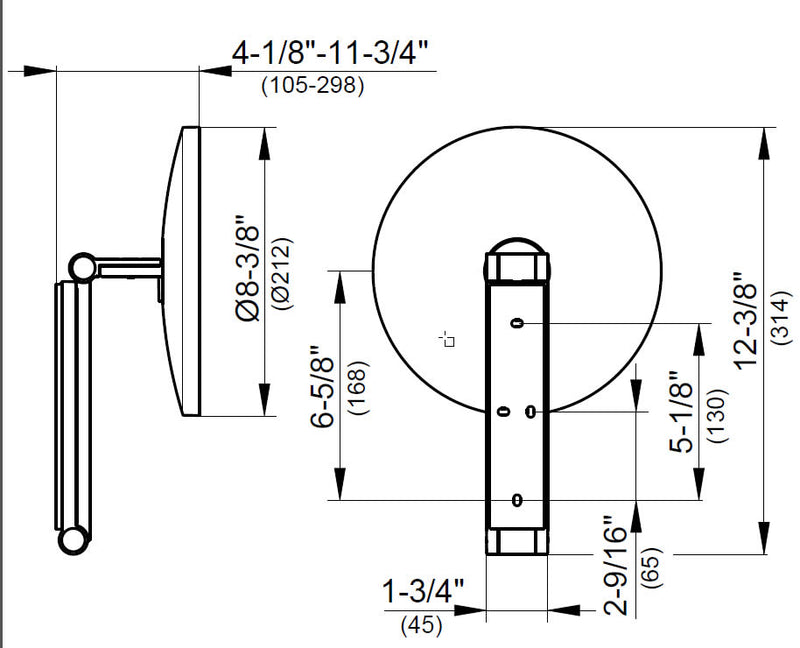 KEUCO 5x Non-Lighted Wall Mounted Round iLook_move Makeup Mirror - OPEN BOX