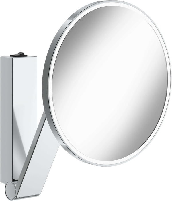 KEUCO 5x Miroir Cosmétique LED Câblé Rond 6000k (Lumière du Jour Blanche) avec Interrupteur à Bascule