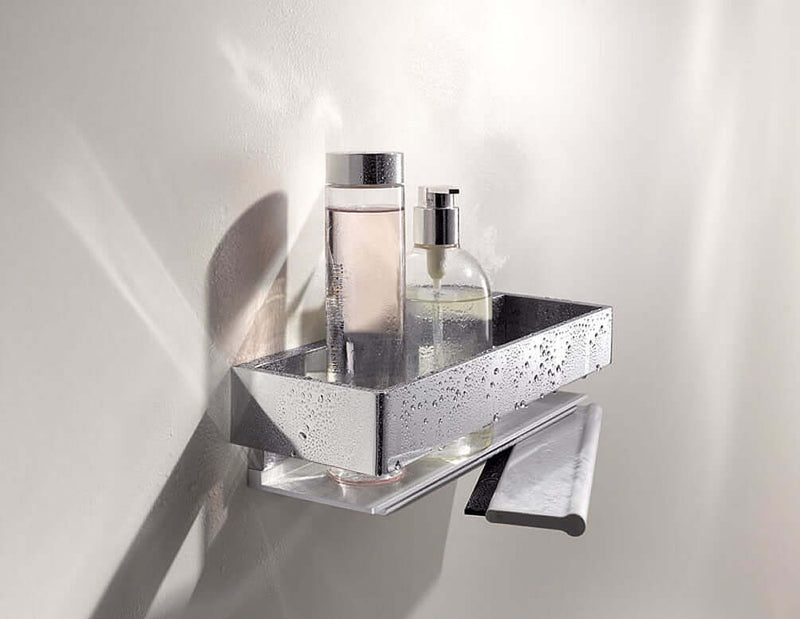Keuco Edition 11 Shower Basket with Built-In "Secret" Squeegee, 5 Finishes