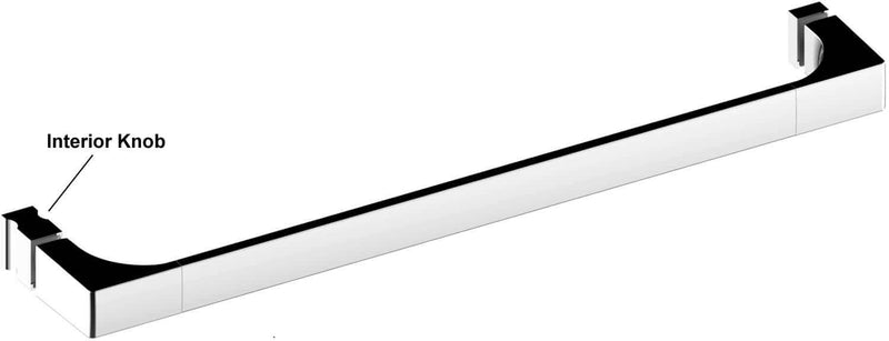 Keuco Edition 11 Shower Door Handle - 20-1/2", with Backing Plates, Polished Chrome