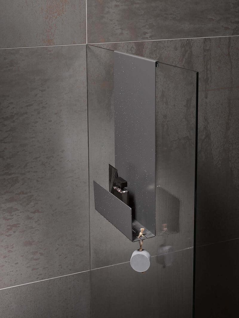 Keuco Shower Shelf-Over-Glass, Matte Black or Matte White