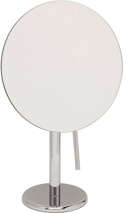 The Miroir Brot Epure free-standing makeup mirror in Polished Chrome.  There are 30+ other finishes available to complement your bathroom design.
