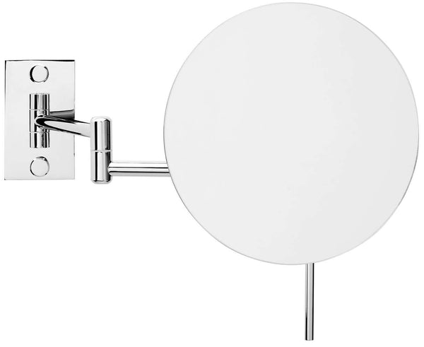 The Miroir Brot Epure in Polished Chrome.  Notice the little handle protruding beneath the face of the mirror.  It allows you to adjust to any angle without fingerpringing the mirror face, keeping it pristine and beautiful.