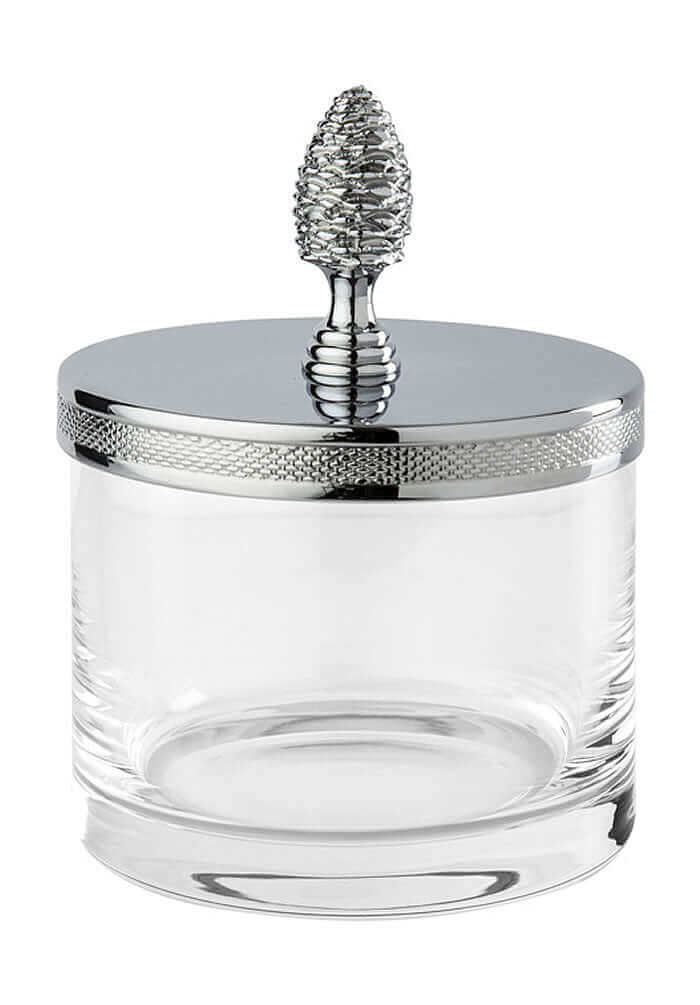 Cristal&Bronze Cristallin "cesele" Q-Tip Jars with "Pine Cone" Lid in 27 Finishes