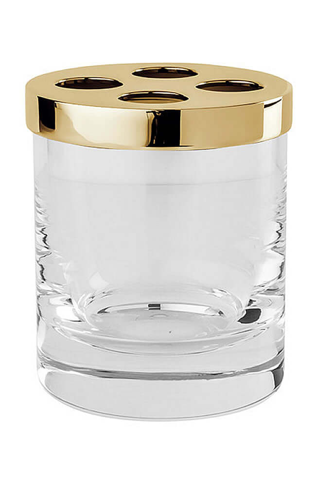 Cristal&Bronze Cristallin "lisse" Bathroom Tumbler and Toothbrush Glass, each in 27 Finishes