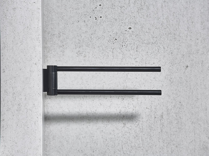 Keuco Black Collection Double Swivel 17" Towel Holder - OPEN BOX