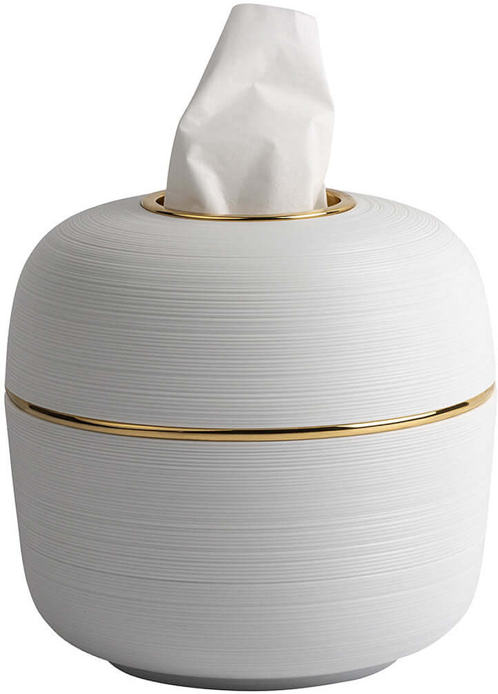 Serdaneli Hemisphere Limoges Porcelain Round Tissue Box