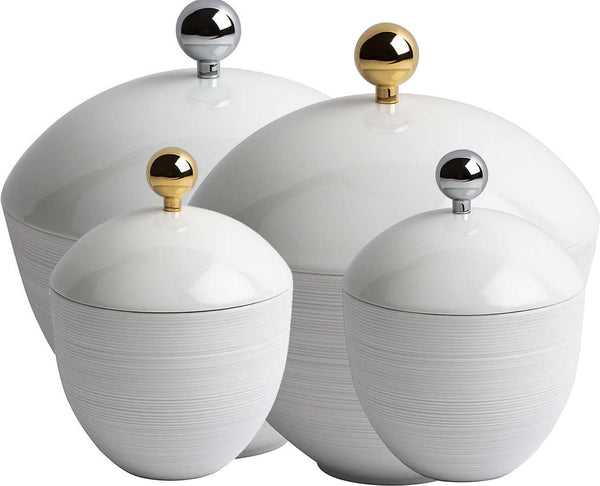 Serdaneli Hemisphere Limoges Porcelain Q-Tip Jars in 2 Sizes