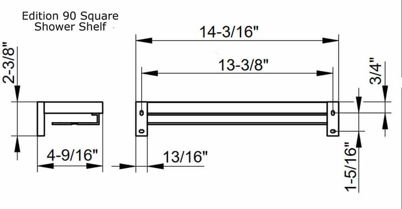 OPEN BOX - Keuco Edition 90 Square Series Shower Shelf