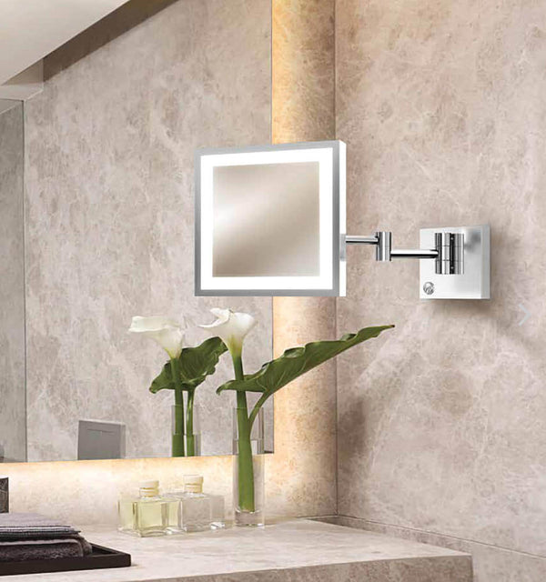 The Electrid Mirror Elixir Hardwired Makeup Mirror in a typical setting.