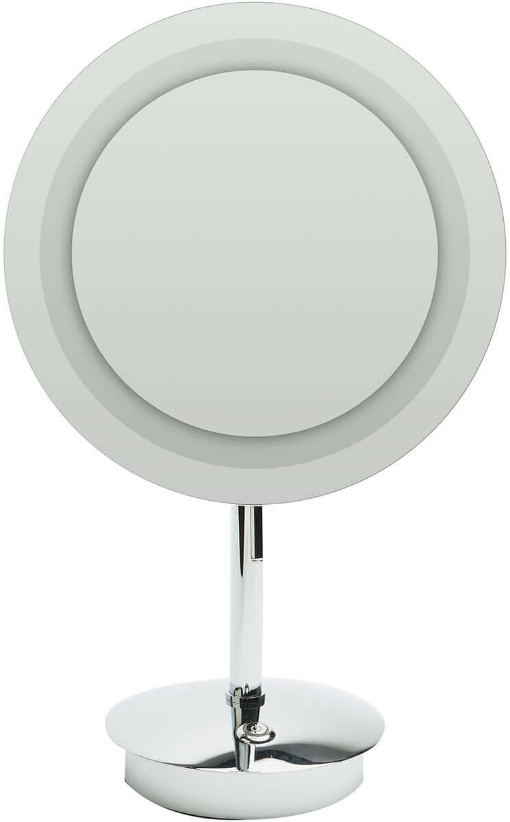 Miroir de courtoisie sans cadre à 5 LED de la marque Alfi - Se branche ou fonctionne sur batterie, 2 finitions