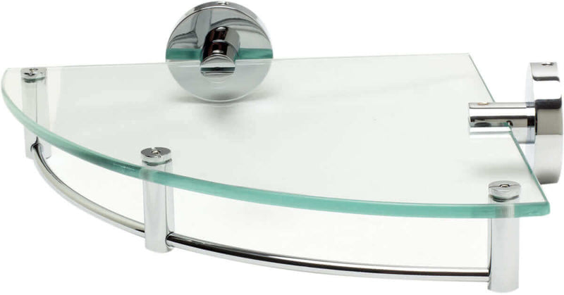 Étagère de douche d'angle en verre de marque Alfi - Chrome poli