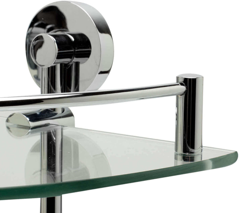 Alfi brand Double Glass Corner Shower Shelf - Polished Chrome