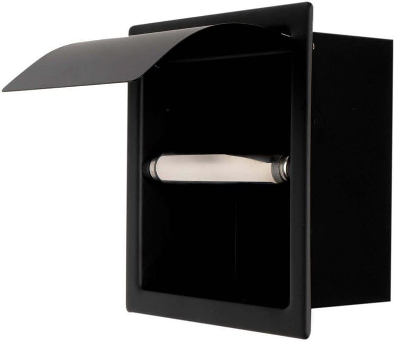 Alfi brand Recessed Stainless Steel Toilet Paper Roll Holder - Matte Black or Matte White
