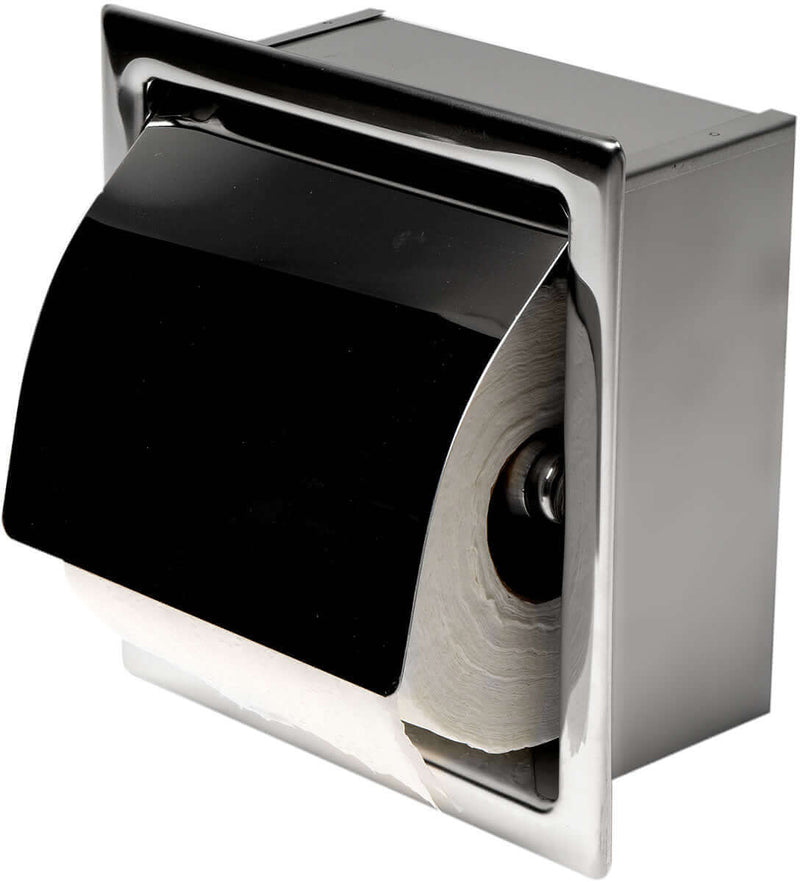Alfi brand Recessed Stainless Steel Toilet Paper Roll Holder - Polished Stainles Steel