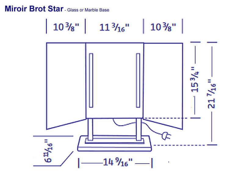 Miroir Brot &quot;Star&quot; Triptych, specifications.