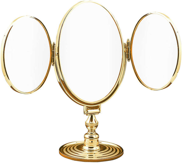Cristal&Bronze 3x/1x 4-Face Vanity Mirror - Plain or Fluted Frame