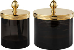 Large and Small Q-Tiip or Cotton Jar, with Seed Handle