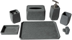 ALFI brand ABCO1023 7-Piece Solid Concrete Gray Matte Bathroom Accessory Set