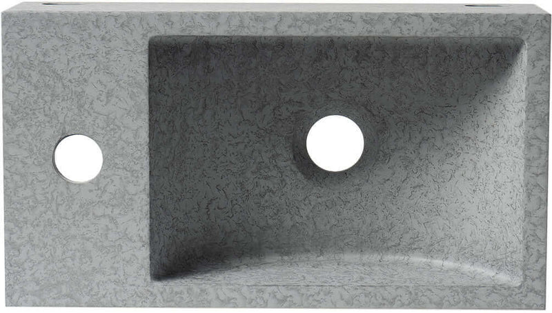 ALFI brand ABCO108 16" Small Rectangular Solid Concrete Wall-Mounted Bathroom Sink