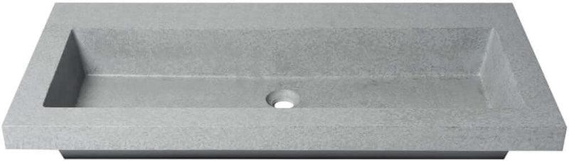 ALFI brand ABCO40TR 40" Solid Concrete Trough Sink for the Bathroom