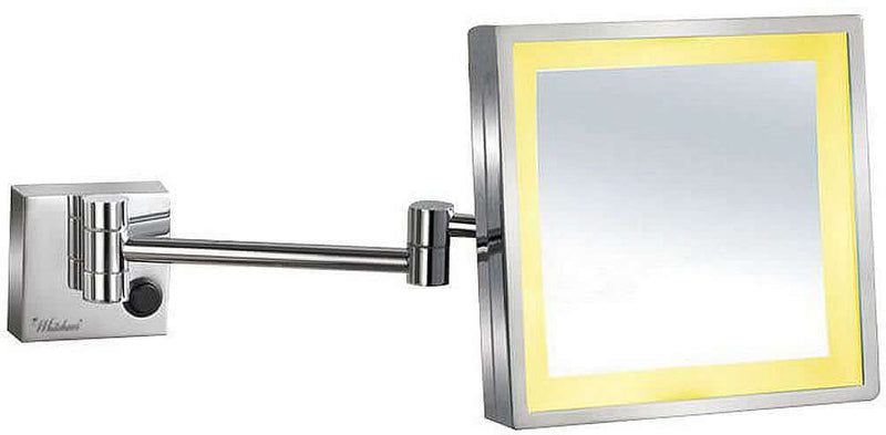 Miroir de maquillage carré à LED grossissant 5x Whitehaus