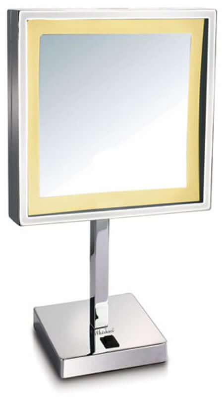 Miroir de courtoisie carré à LED grossissant 5x Whitehaus