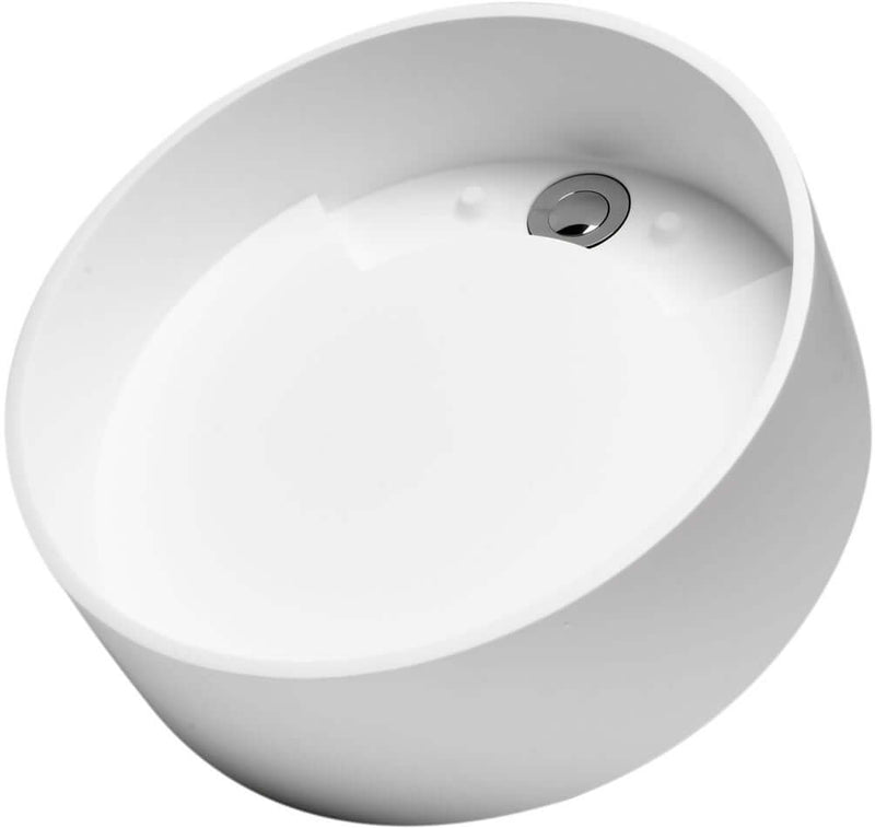Blackor White Round Resin Sink - included drain installed.