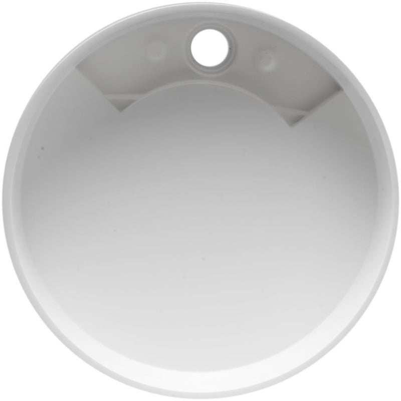 Black or White Round Resin Sink - drain hole visible