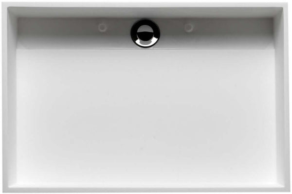 Black or white Rectangular White Resin Sink - drain installed, included.