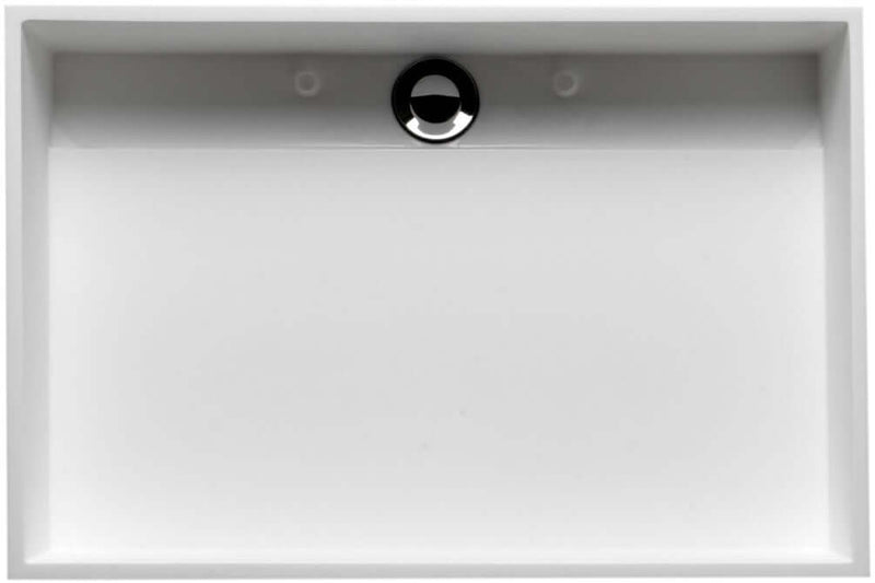 Black or white Rectangular White Resin Sink - drain installed, included.