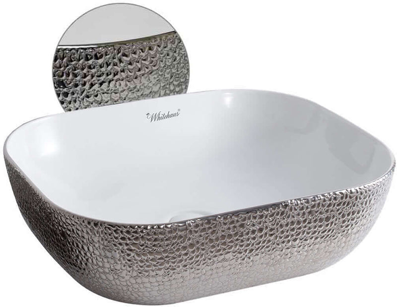 Whitehaus Isabella Plus Collection Embossed Above-Mount Bathroom Sinks - 7 Finishes