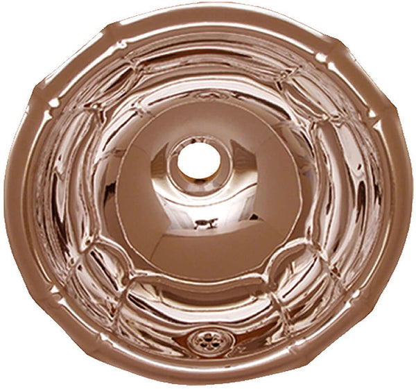 Whitehaus Fluted Polished Copper Drop-In Bathroom Sink