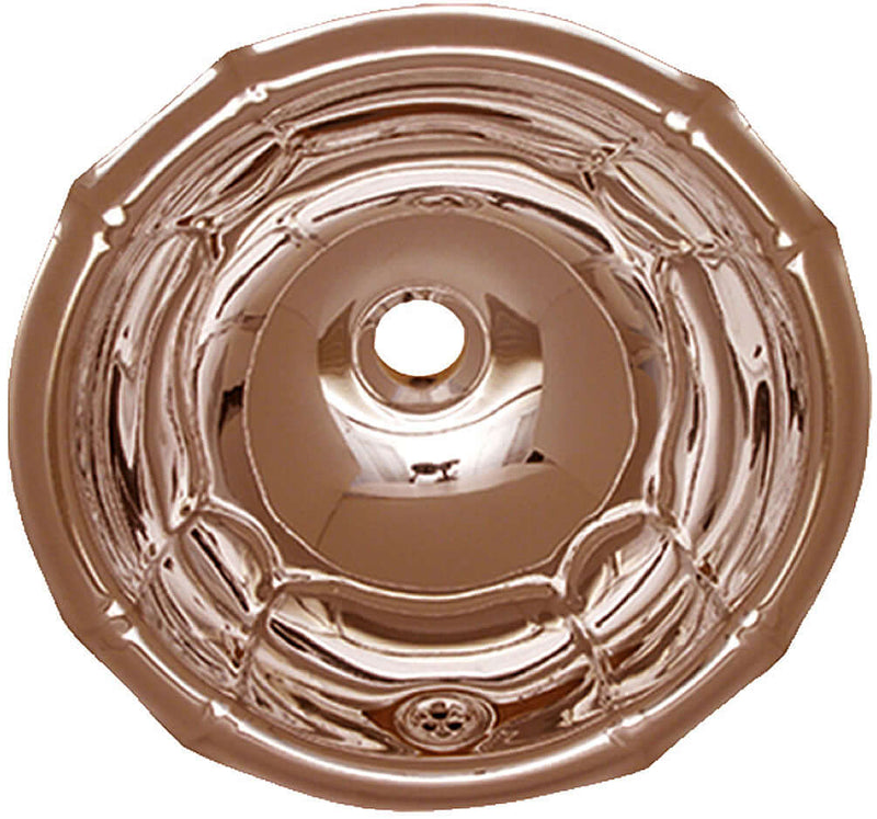Polished Copper Fluted Drop-in Basin