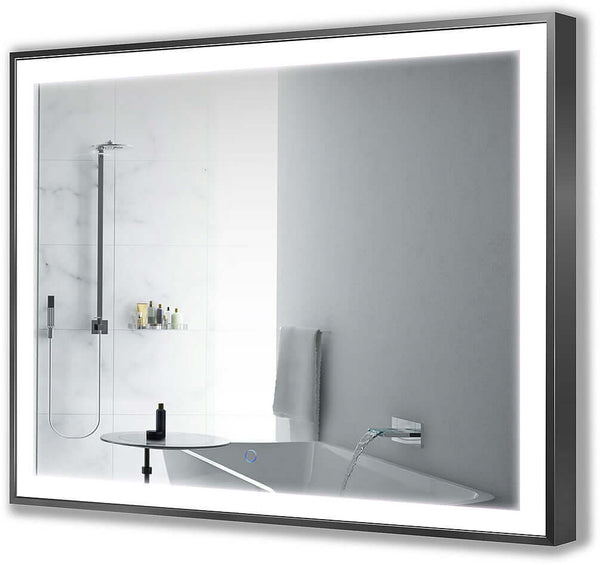 Cordova Unity Backlit Natural-Light LED Mirror with 1-Inch Frosted Continuousl Band - 3 Sizes 48 x 36 x 2
