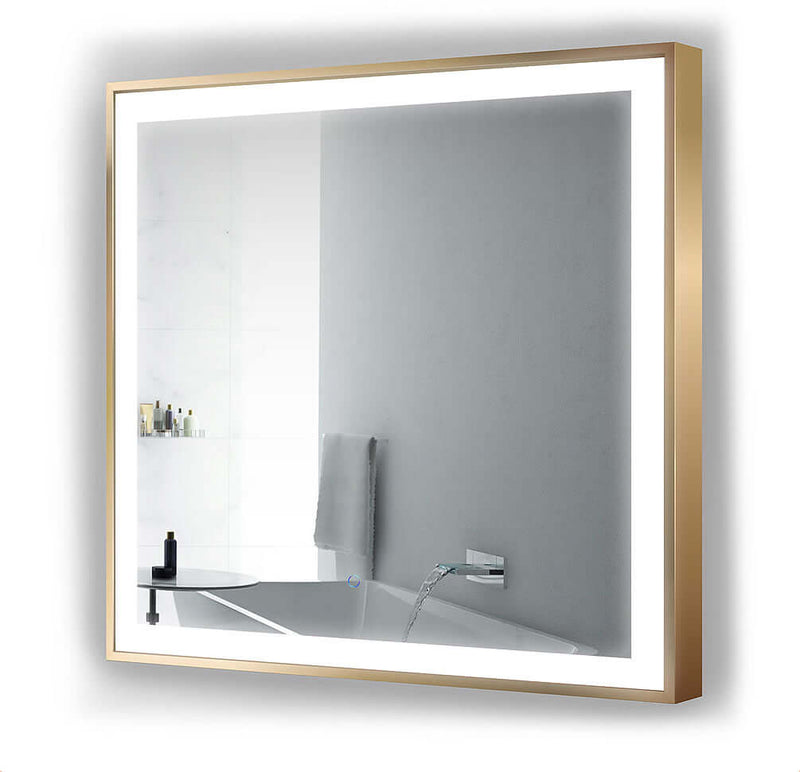 Soho LED Mirror 36" x 36", Matte Gold