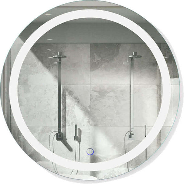 Krugg Icon Round LED Bathroom Mirror with Dimmer and Defogger