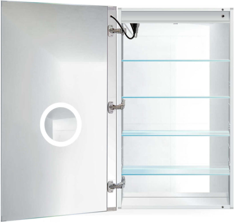 Krugg Reflections Svange Rectangular LED Medicine Cabinet with Defogger - 5 Sizes
