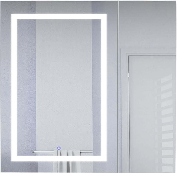 Krugg Reflections Svange Square LED Medicine Cabinet with Defogger - 2 Sizes