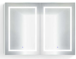 SVANGE 48" x 36" High Both Doors Lit, Both with 3x Inset Mirrors, 3 Shelves, Center Open