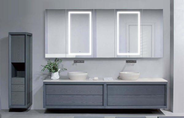 Krugg Reflections Svange LED 5-Bay Penta Medicine Cabinet w/ Dimmers & Defoggers -2 Sizes