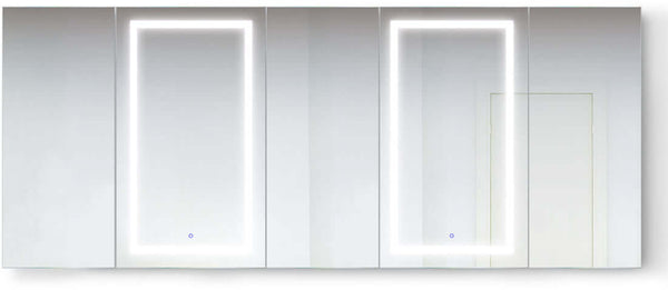Krugg Reflections Svange LED 5-Bay Penta Medicine Cabinet w/ Dimmers & Defoggers -2 Sizes